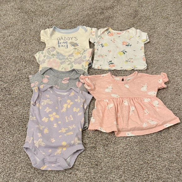 Baby Girls 3 Month Bundle of Onesies and Tops - Picture 1 of 9